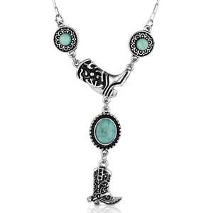 NEW MONTANA SILVERSMITHS women's dancing shoes necklace in turquoise